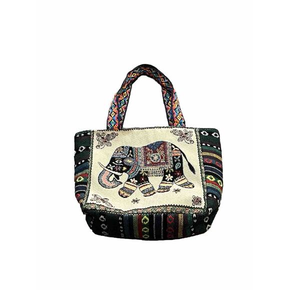 Thailand Elephant HandBag Elephant Tapestry Style Hippie Handbag - Picture 1 of 9